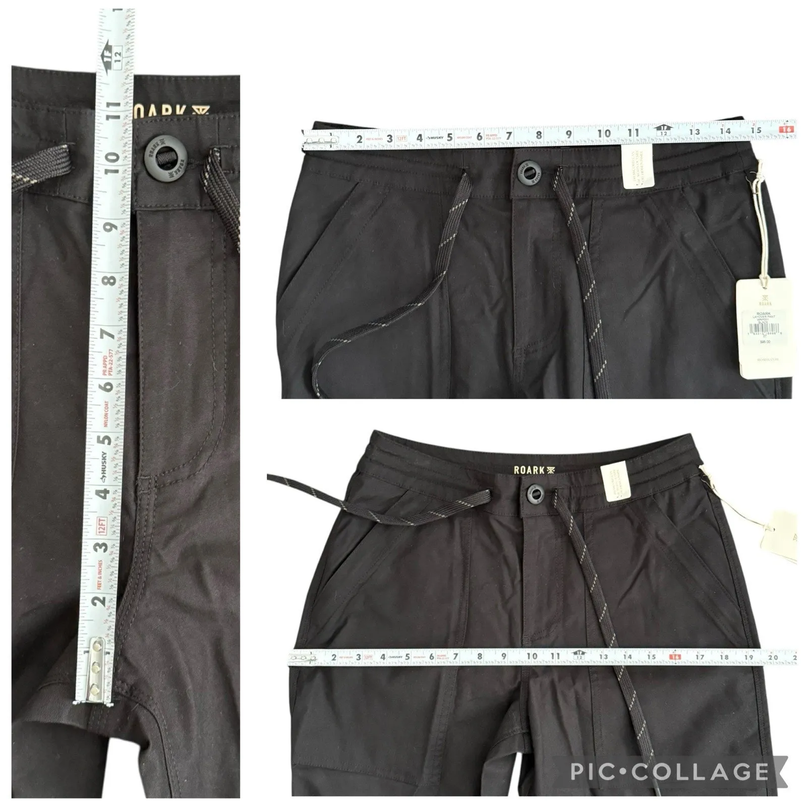 Roark The Layover Pant Straight Black Cotton Drawstring Pockets Women’s 27 NEW - Image 5