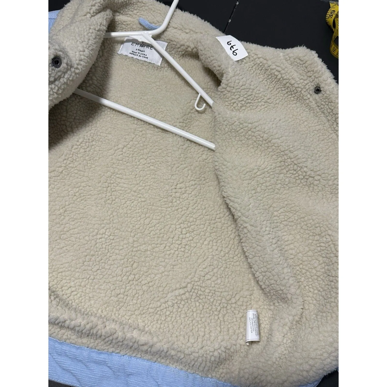 Empyre Light Blue Corduroy Sherpa Lined Jacket Size XS - Image 11