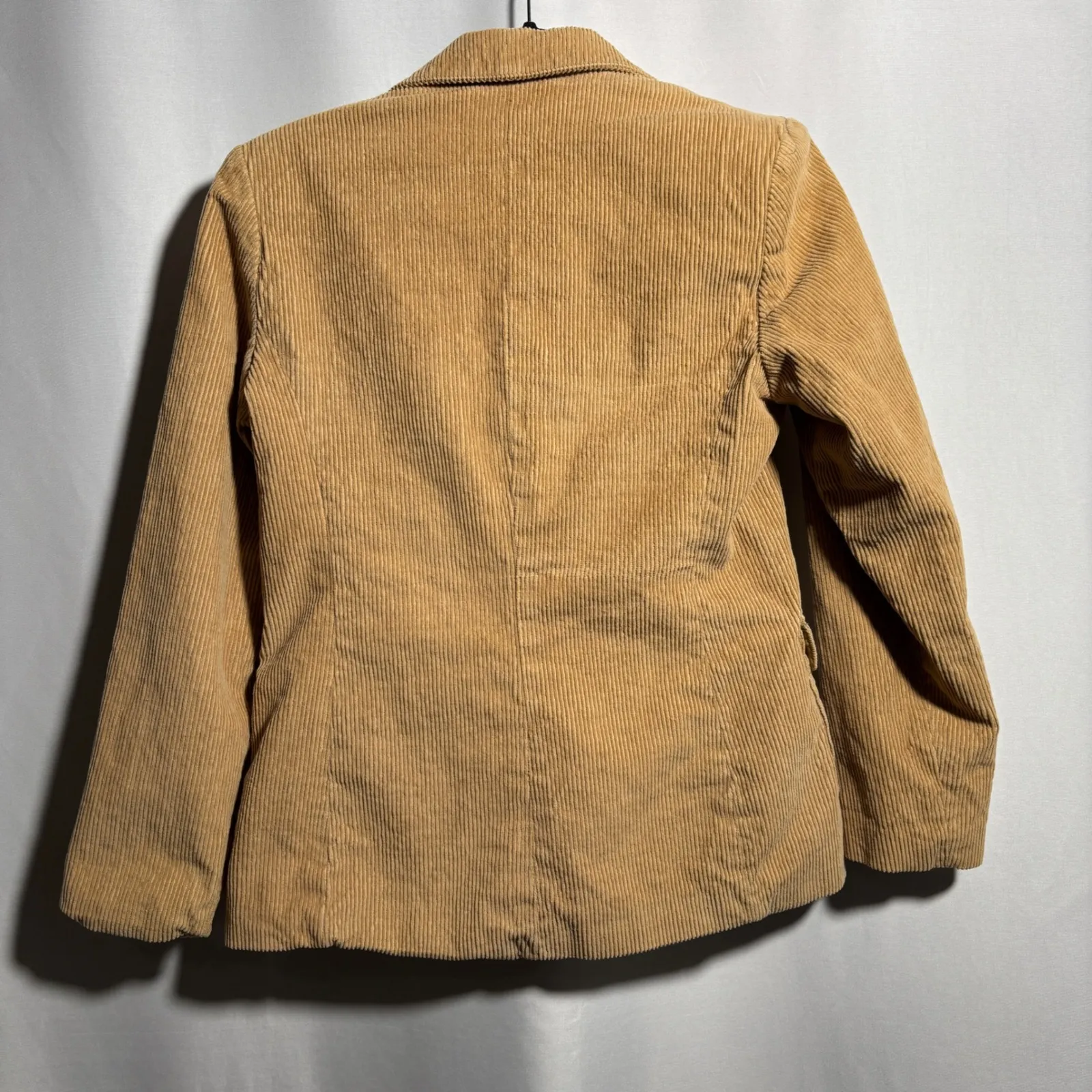 Vintage Womens Tan Corduroy Blazer Jacket M Academia Preppy Retro Lined 2 Button Size M - Image 2