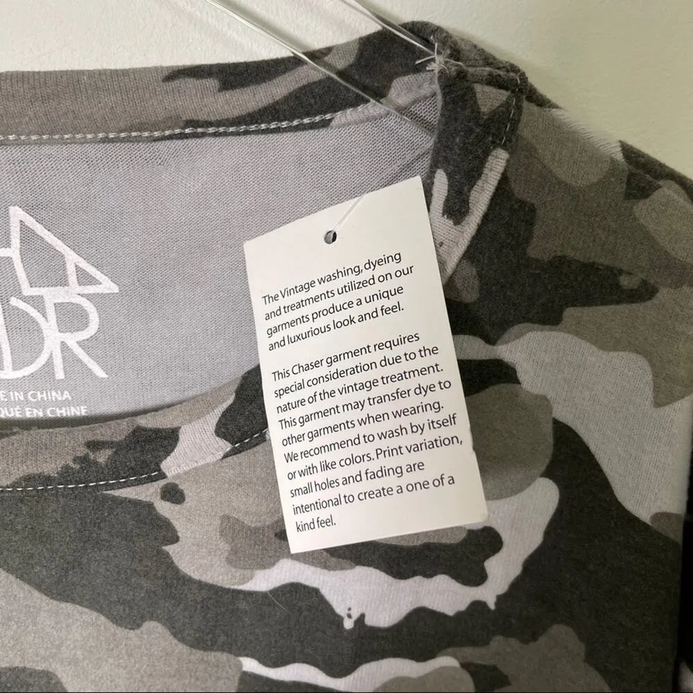 CHASER Camo Cozy Pullover Sweatshirt Gray Medium NWT - Image 6