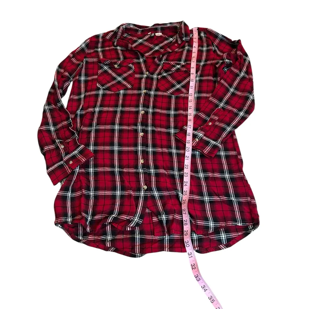 3/$15 DIVIDED plaid button down - Image 2