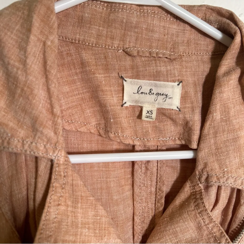 Lou & Grey Linen Moto Jacket Peach Blush XS - Image 10
