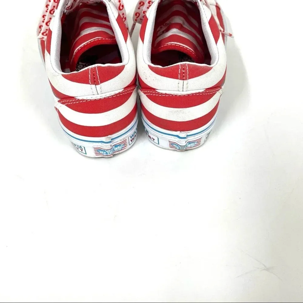 Vans  x Where’s Waldo ? Red White Old Skool Textile Low Top Size 7 - Image 5