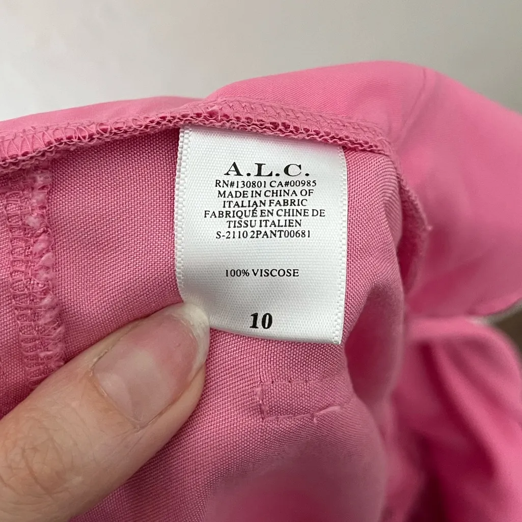 A.L.C. Hartford Satin Dress Pants Chateau Rose Pink Size 10 NEW - Image 9
