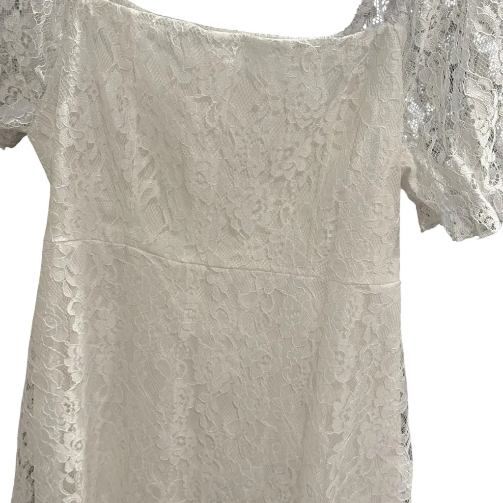 Beautiful White Lace Unbranded Elegant Dress Size 1X & Veil w/ Hair Comb - Image 2