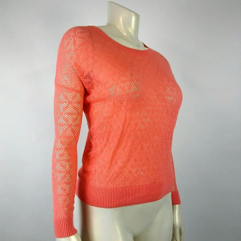 MADEWELL Orange XS See Through Long Sleeve Top - Image 3