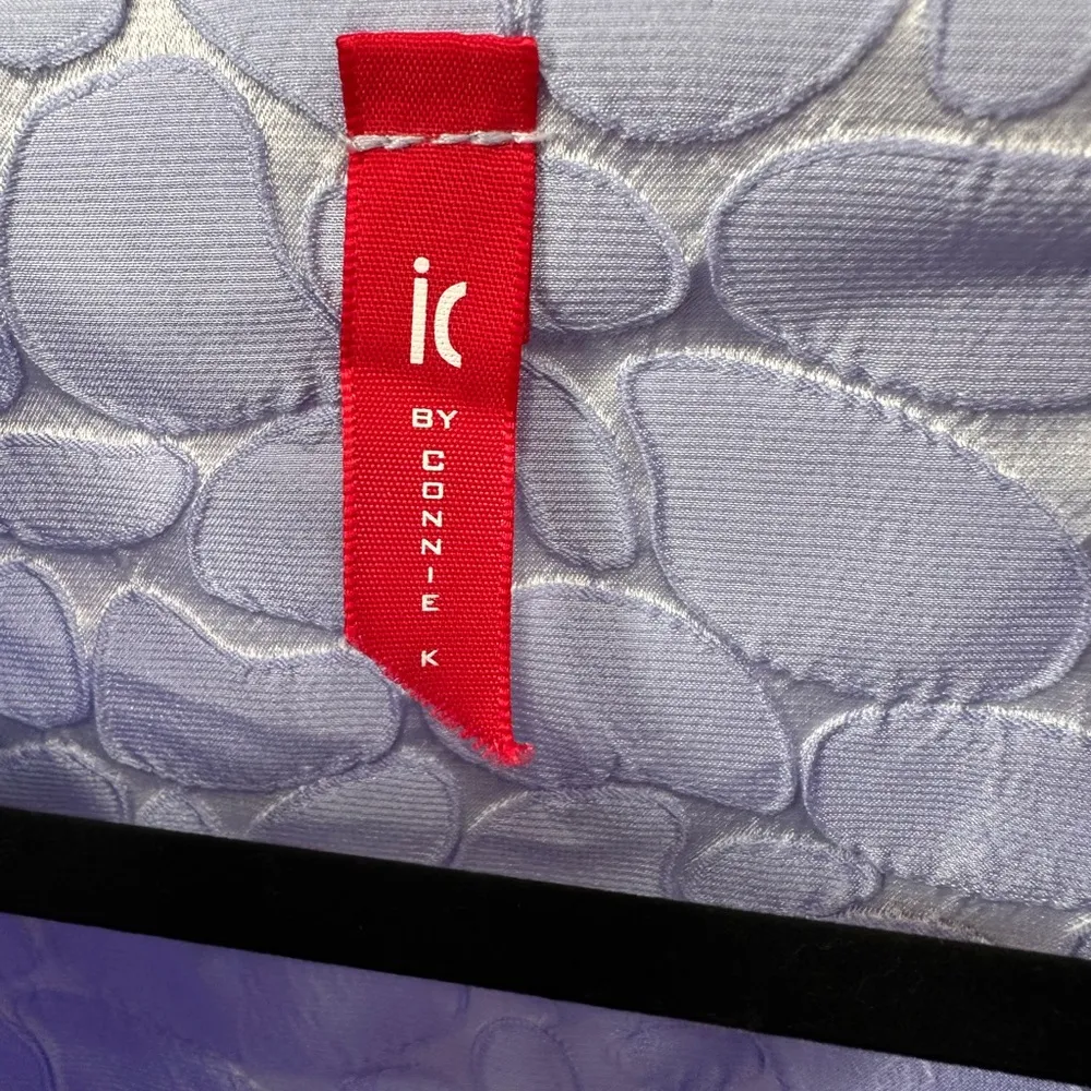 IC Collection Jacquard Asymmetric Jacket, Sky Blue, Pebble Pattern Blue Size XXL - Image 4