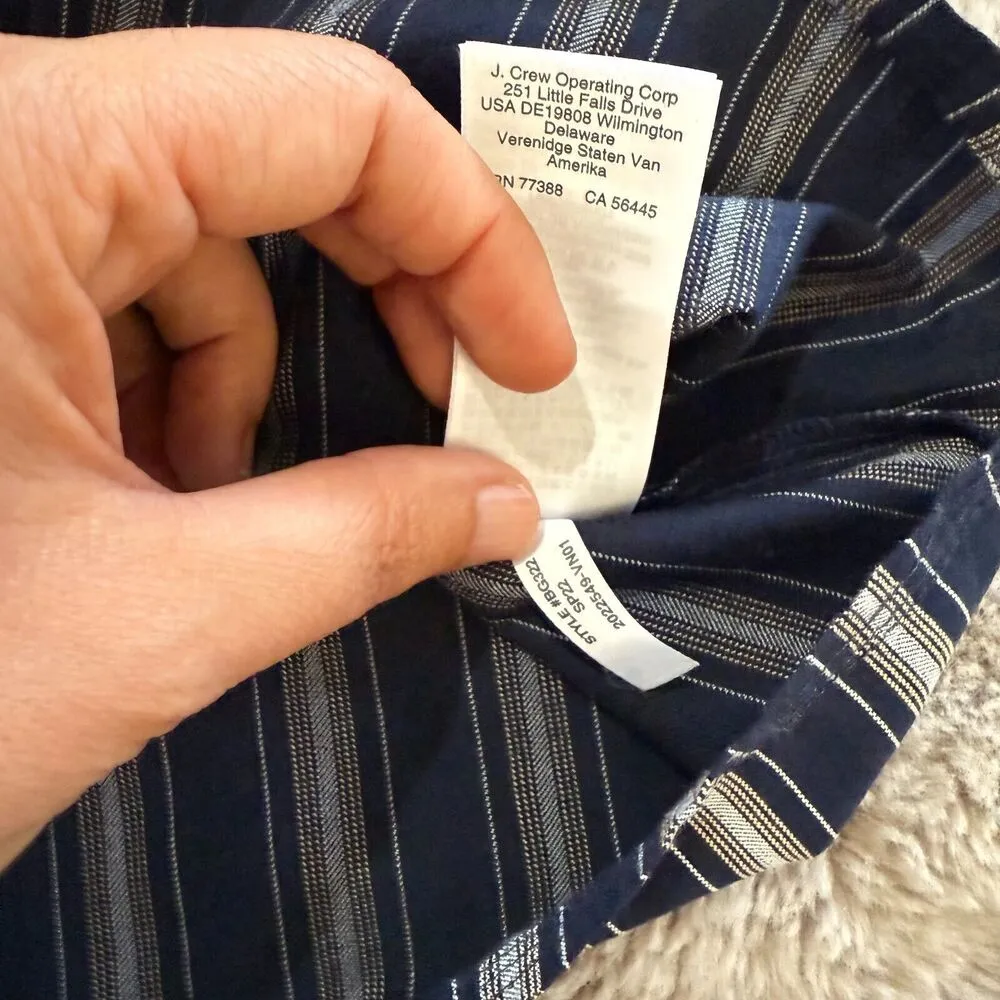 NWOT J.Crew Women Navy Striped Wrap Blazer Sz L Lightweight Career BohoChic $118 - Image 12