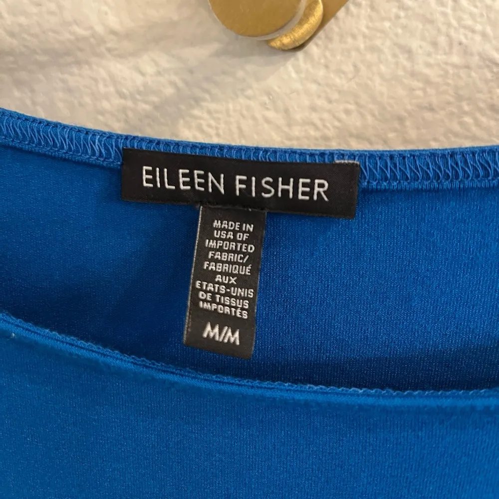 Eileen Fisher Bateau Neck Tunic Royal Blue Signature Knit Jersey Medium - Image 4