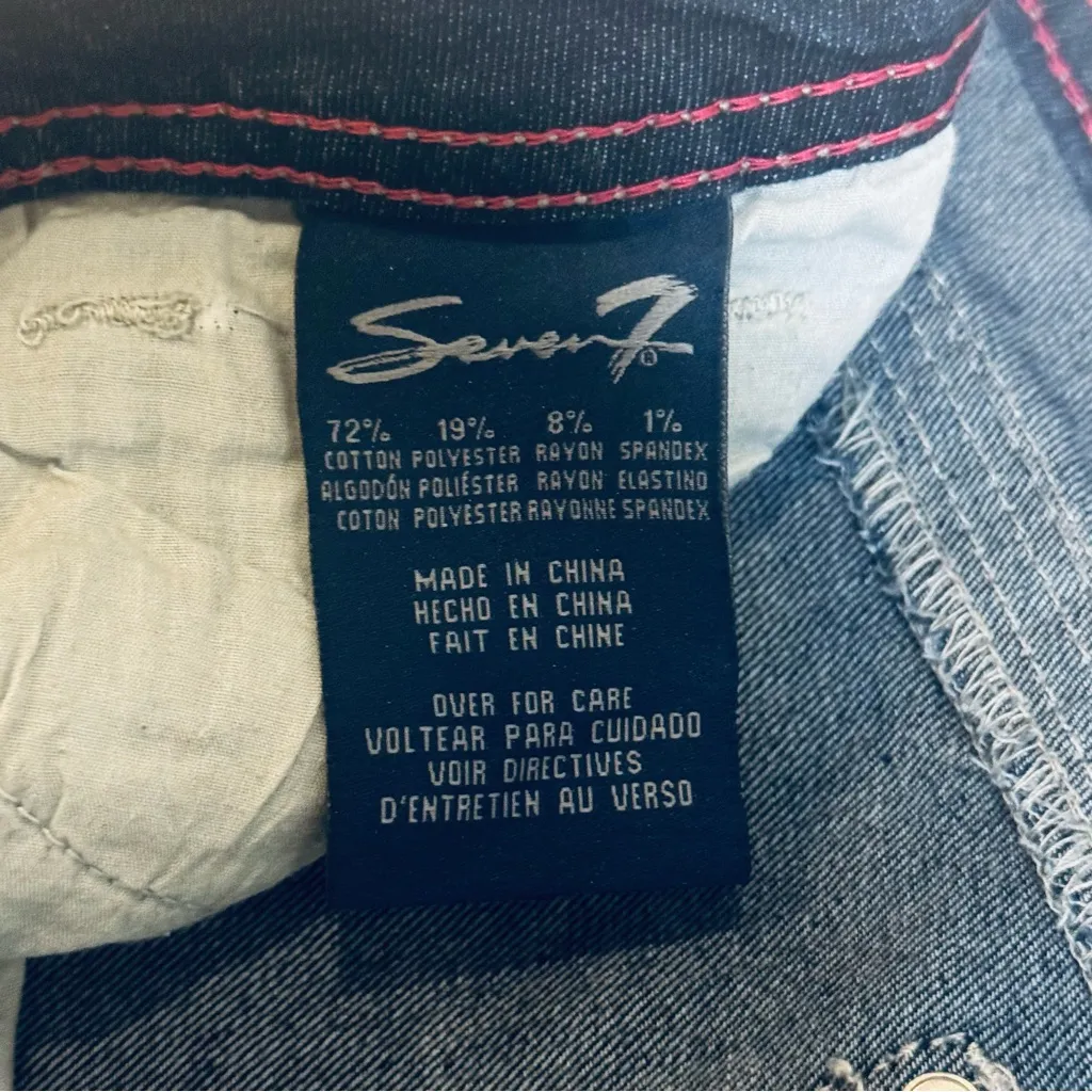 Seven7 Straight Leg Stretch Denim Jeans Dark Wash Elevated Casual Size 12 - Image 7