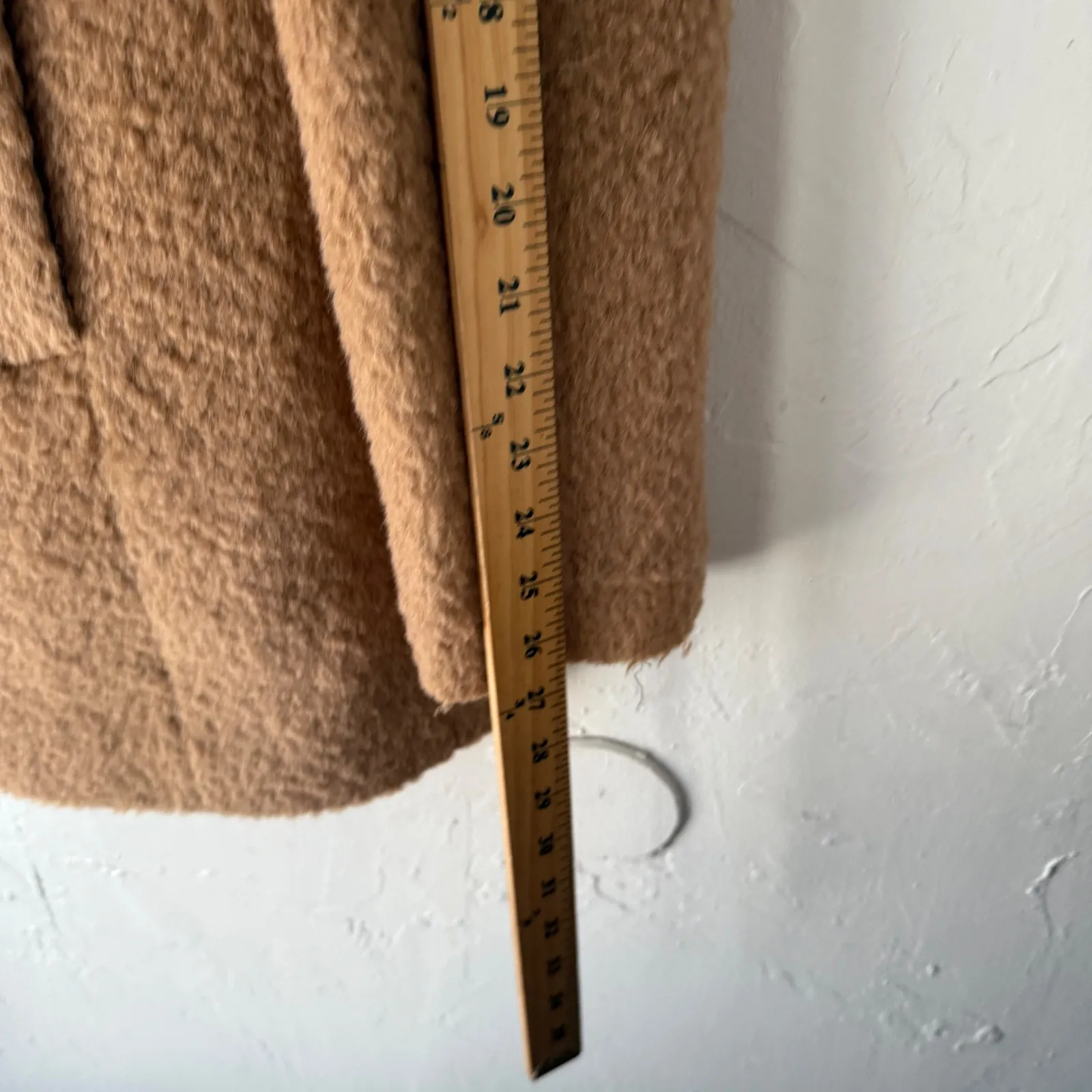 Andrew Marc Camel Alpaca Blend Asymmetrical Zip Coat Women's Size 6 Teddy Bear - Image 4