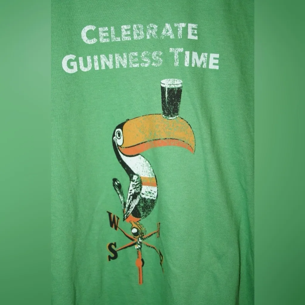 GUINNESS CLASSIC IRELAND TOUCAN T-SHIRT TEE SHIRT 100% COTTON GREEN SIZE MEDIUM - Image 3