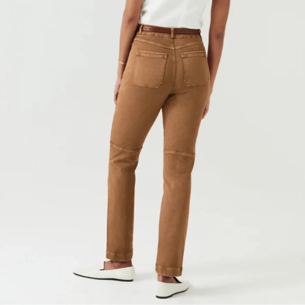 NWT SPANX Stretch Twill Ankle Cargo Pant in Brown Honey Glow Size Large - Image 2