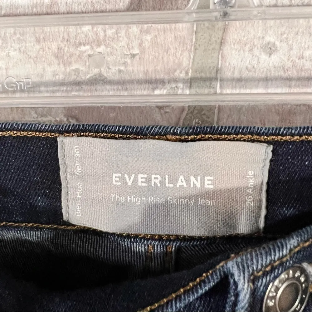 Everlane The High Rise Skinny Ankle Dark Wash Jeans Size 26 - Image 11