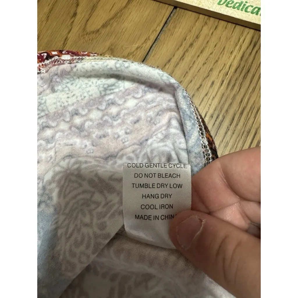 Cathy Women Size‎ Medium Tunic Top Short Sleeve V Neck Lace Stretch Colorful - Image 8