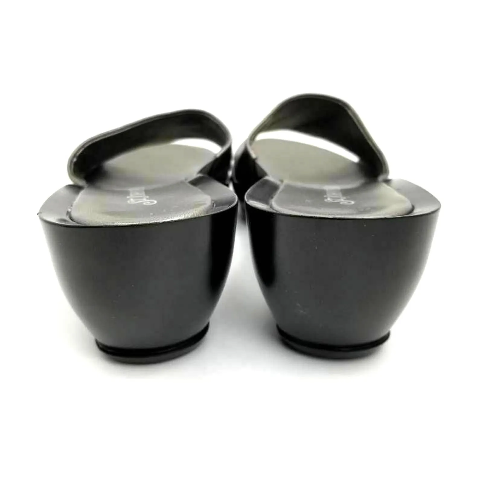 St. Johns Bay Metallic Slip On Slide Leather Wedge Sandals Size 10 - Image 3