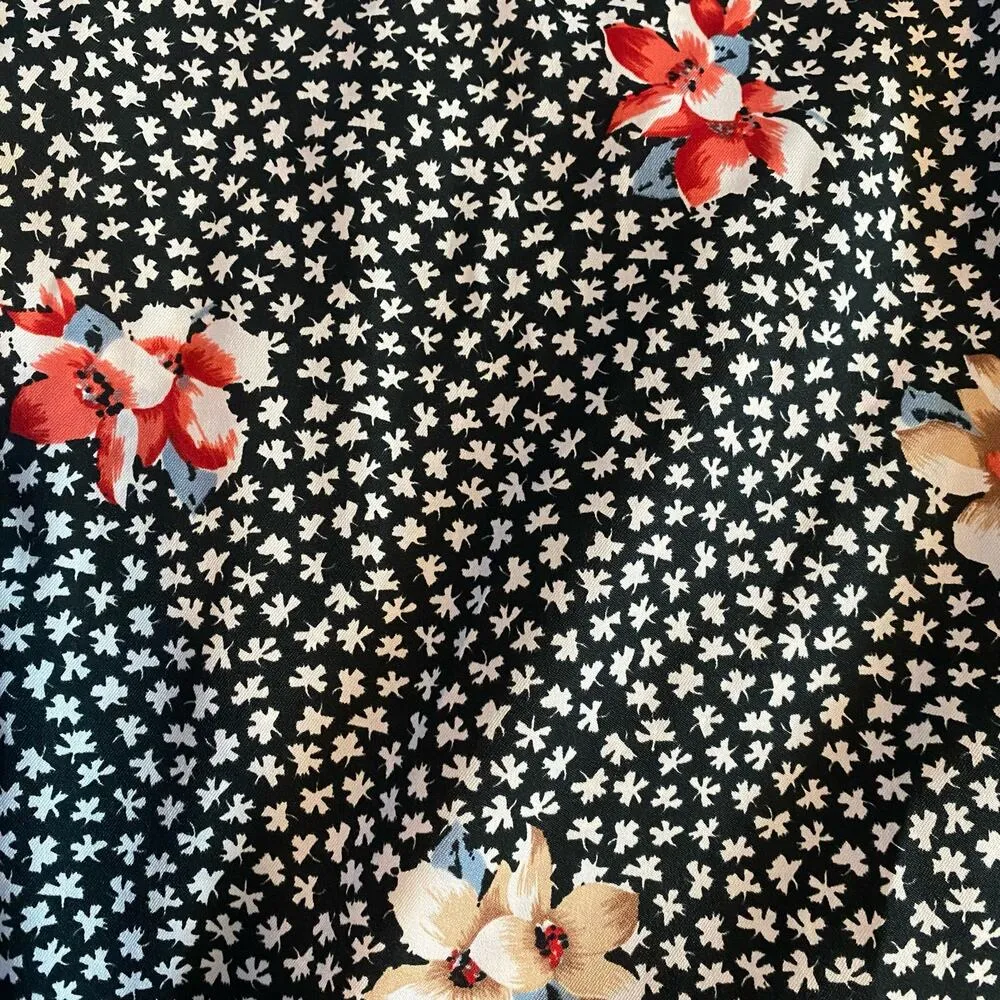 Levi Strauss Vintage Button Up Large Black White Floral Made in USA Cottagecore - Image 12