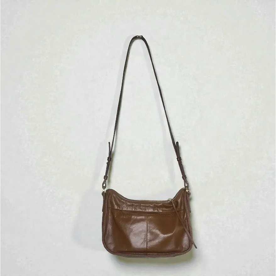 HOBO VTG Leather Crossbody Bag Brown Timeless Everyday Travel Work Minimalistic - Image 4