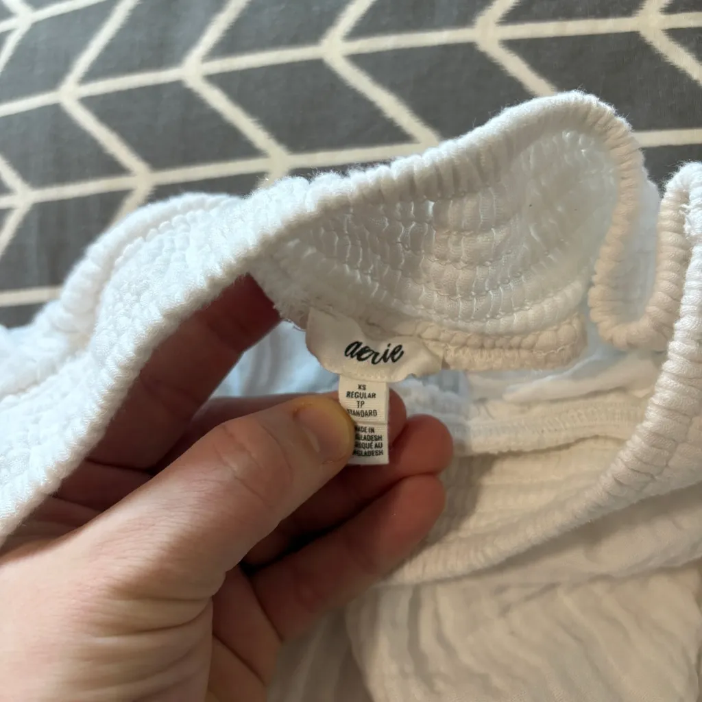 Aerie Gauzy High Waisted Cargo Pant Size XS White - Image 8