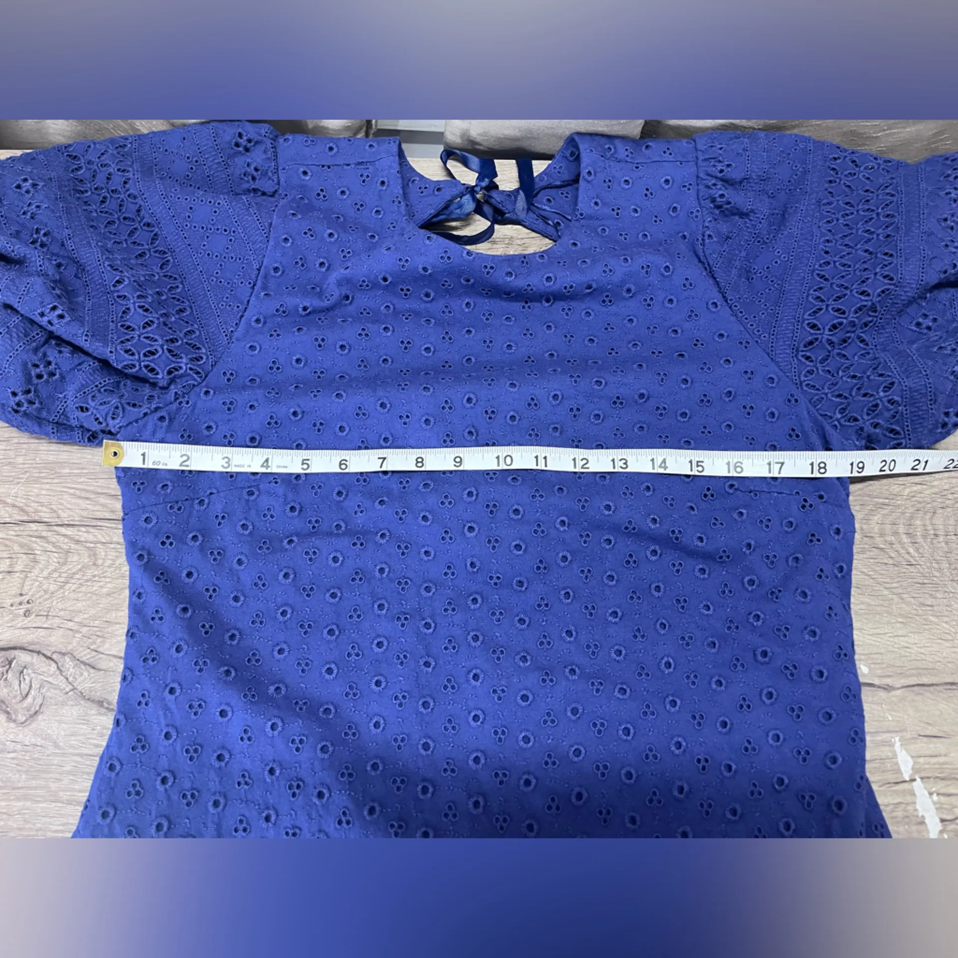 Free People apricot rose‎ puff sleeve eyelet cotton lined dress size xl NWT - Image 4