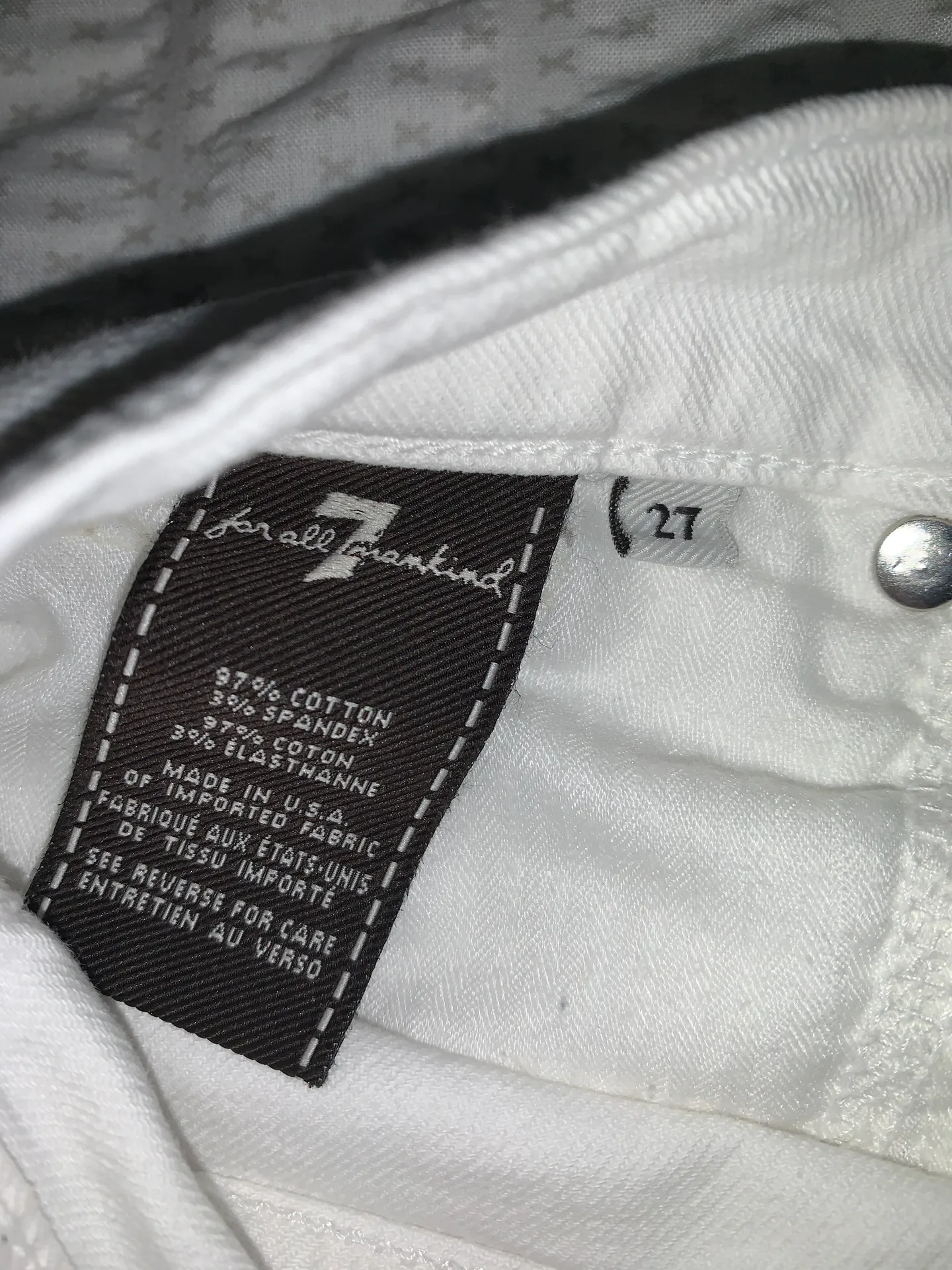 7 For All Mankind White Straight Leg Jeans - Image 8