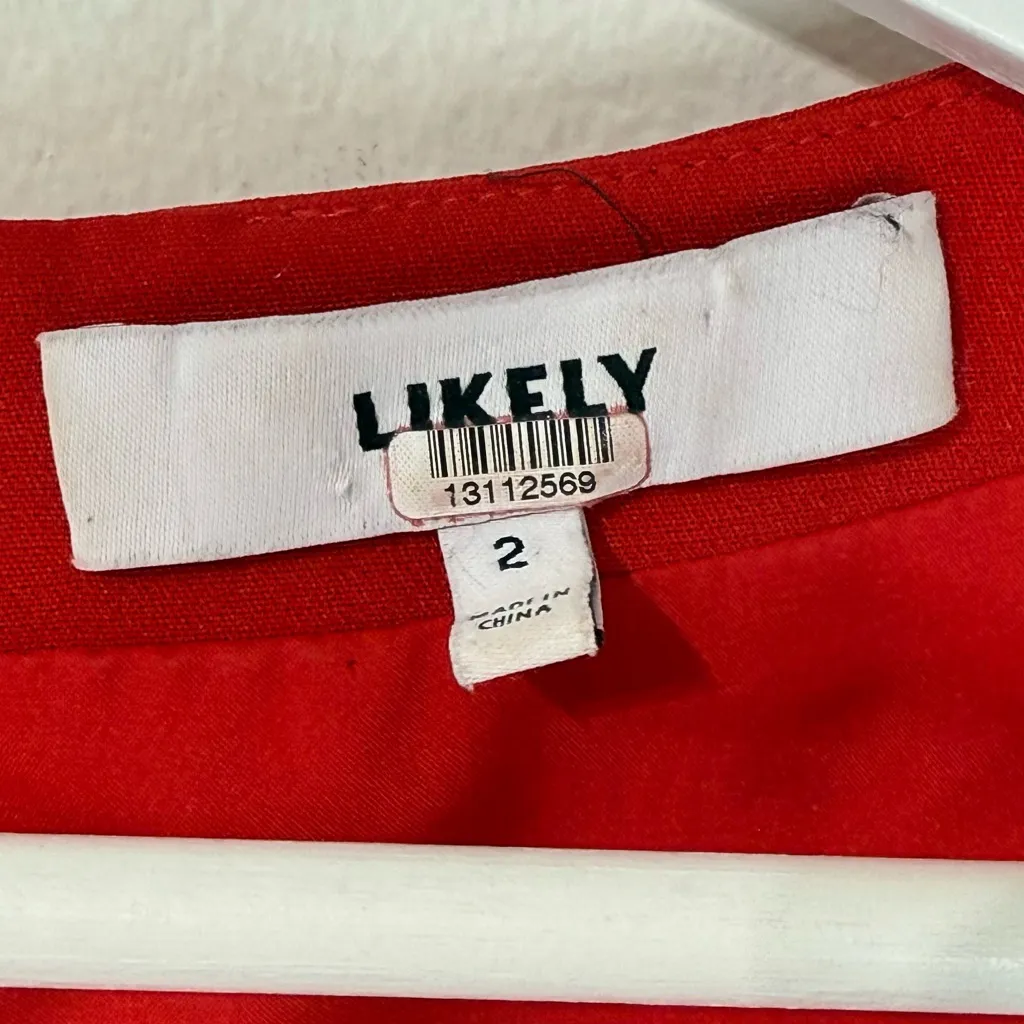 LIKELY Dani Dress Scarlet Red Mini Wrap Long Sleeve Cocktail Party Dress Size 2 - Image 8