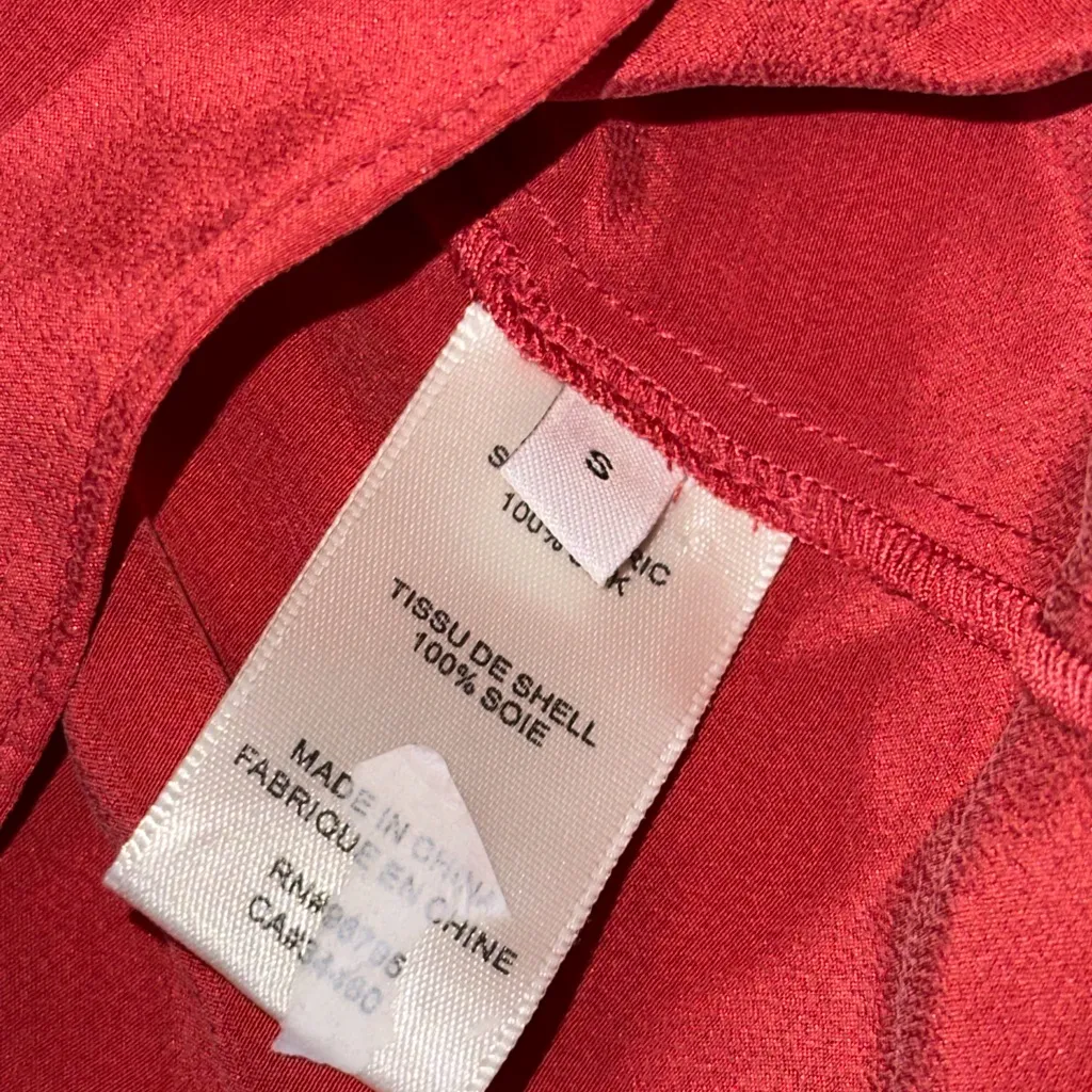 Rebecca Taylor small silk red blouse - Image 4