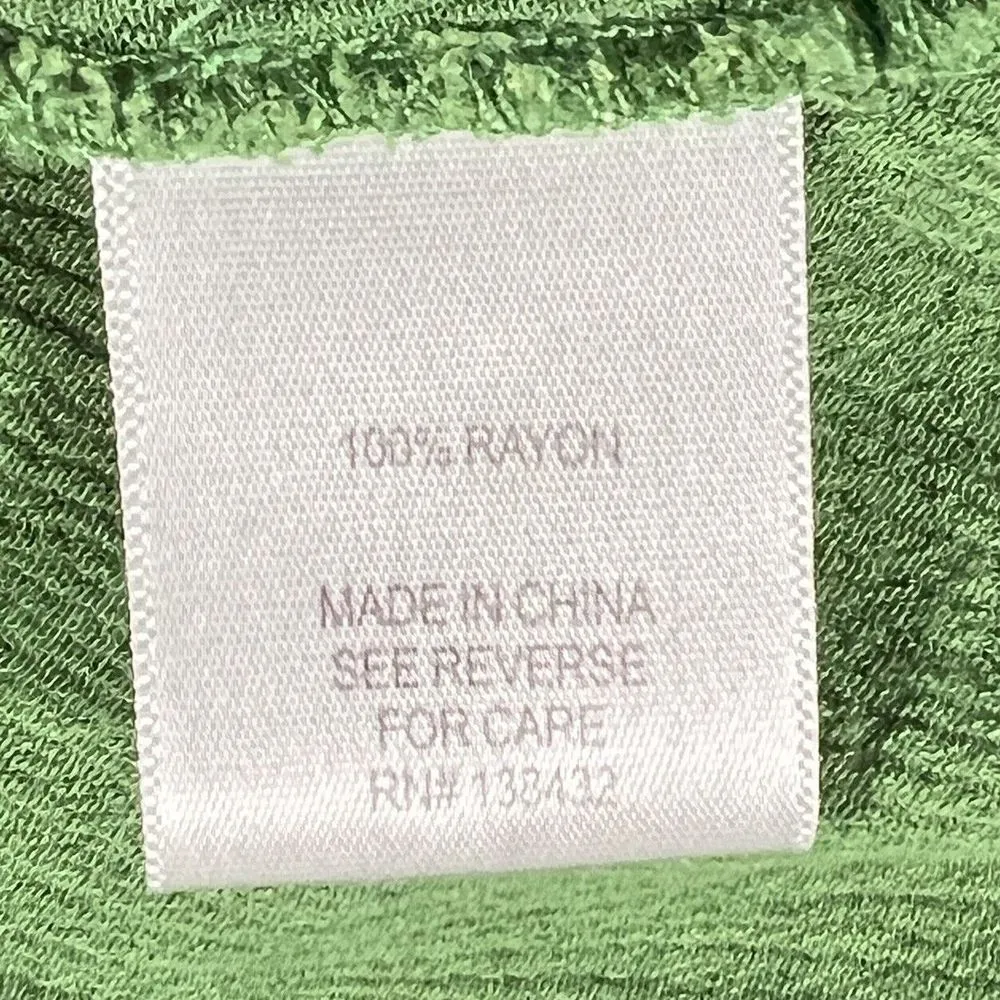 ModCloth Green Button Front‎ Top Womans Size Large All About Scallops Cap Sleeve - Image 4