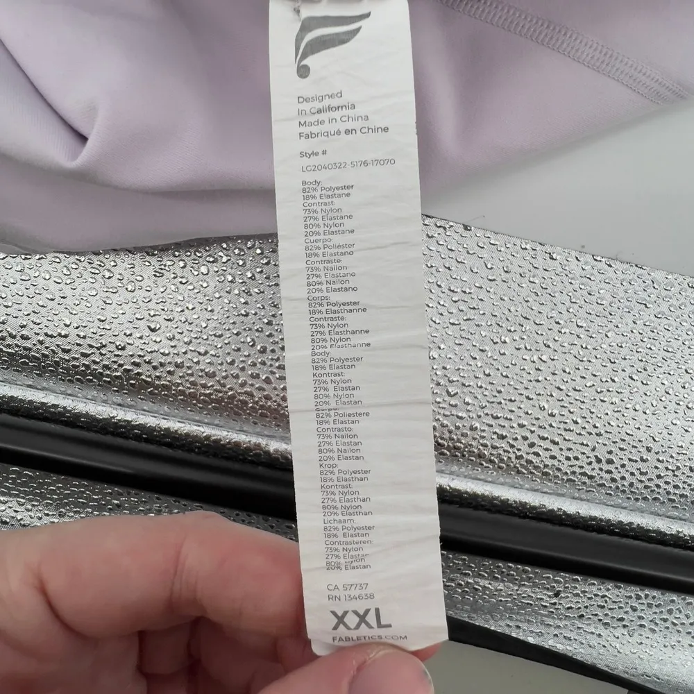 Fabletics Women XXL Oasis PureLuxe High-Waisted 7/8 Legging Lilac Athleisure Gym - Image 7