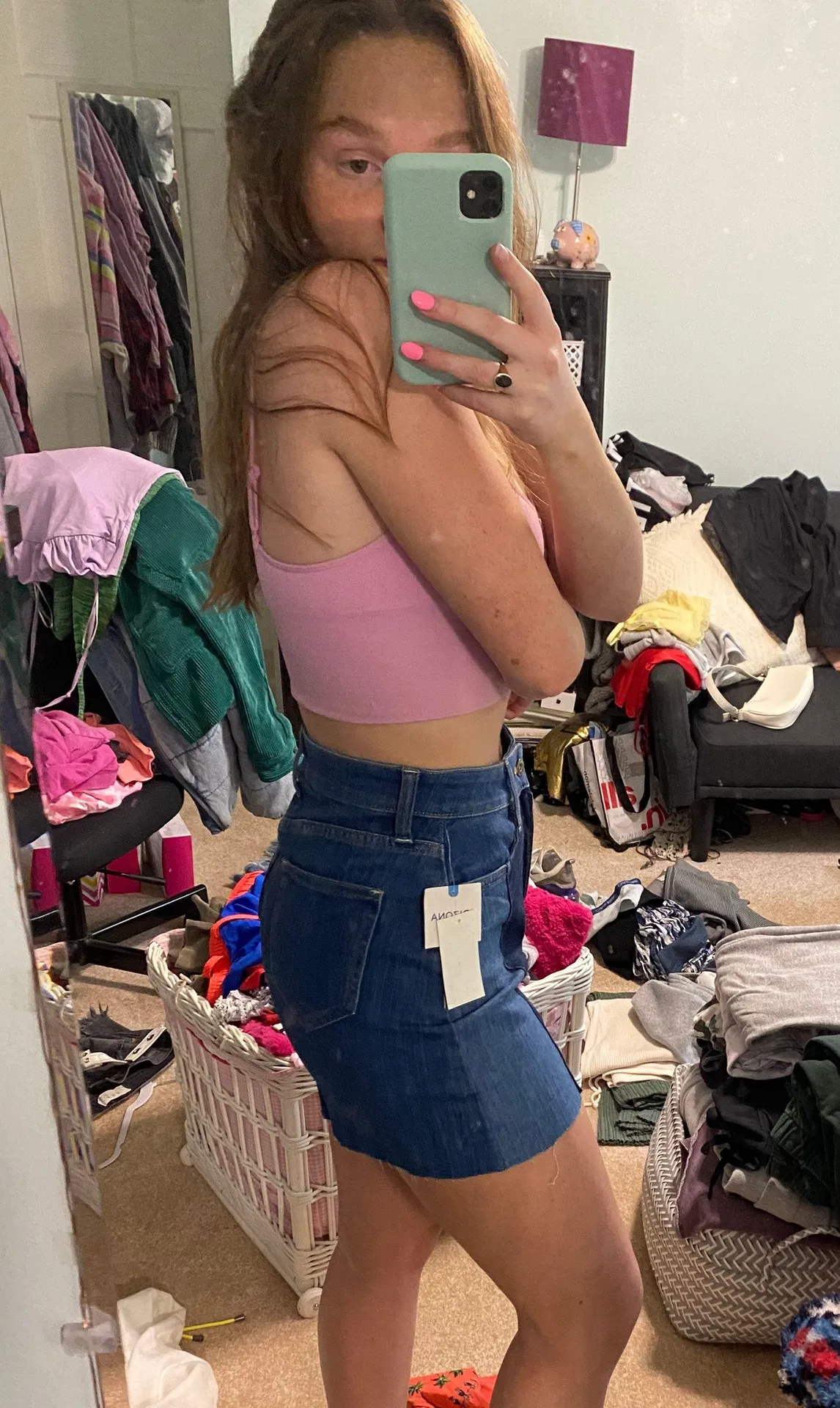 patchwork jean skirt Blue Size 4 - Image 2