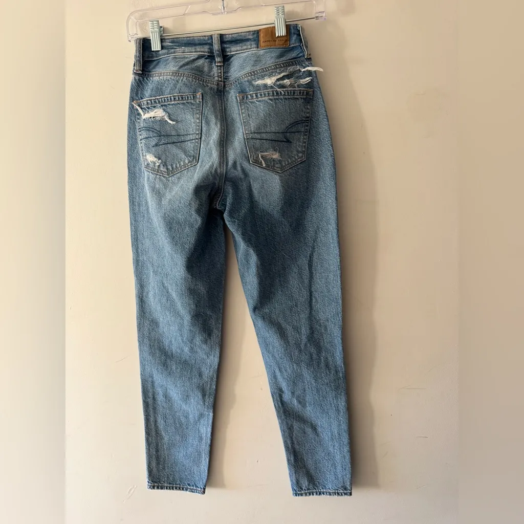American Eagle Mom Jeans Distressed Size 000 - Image 3