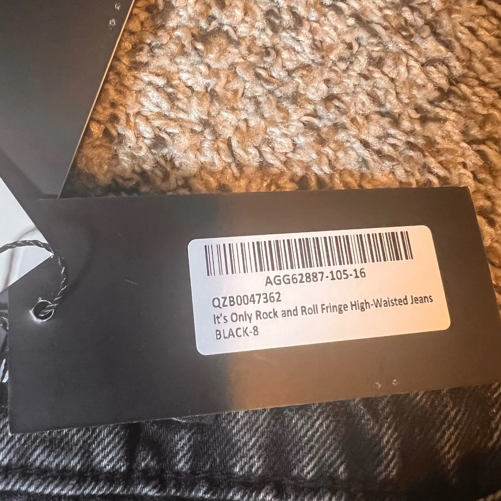 Nasty Gal Collection It's Only Rock and Roll Fringe High Waisted Jean Black Sz 4 - Image 3