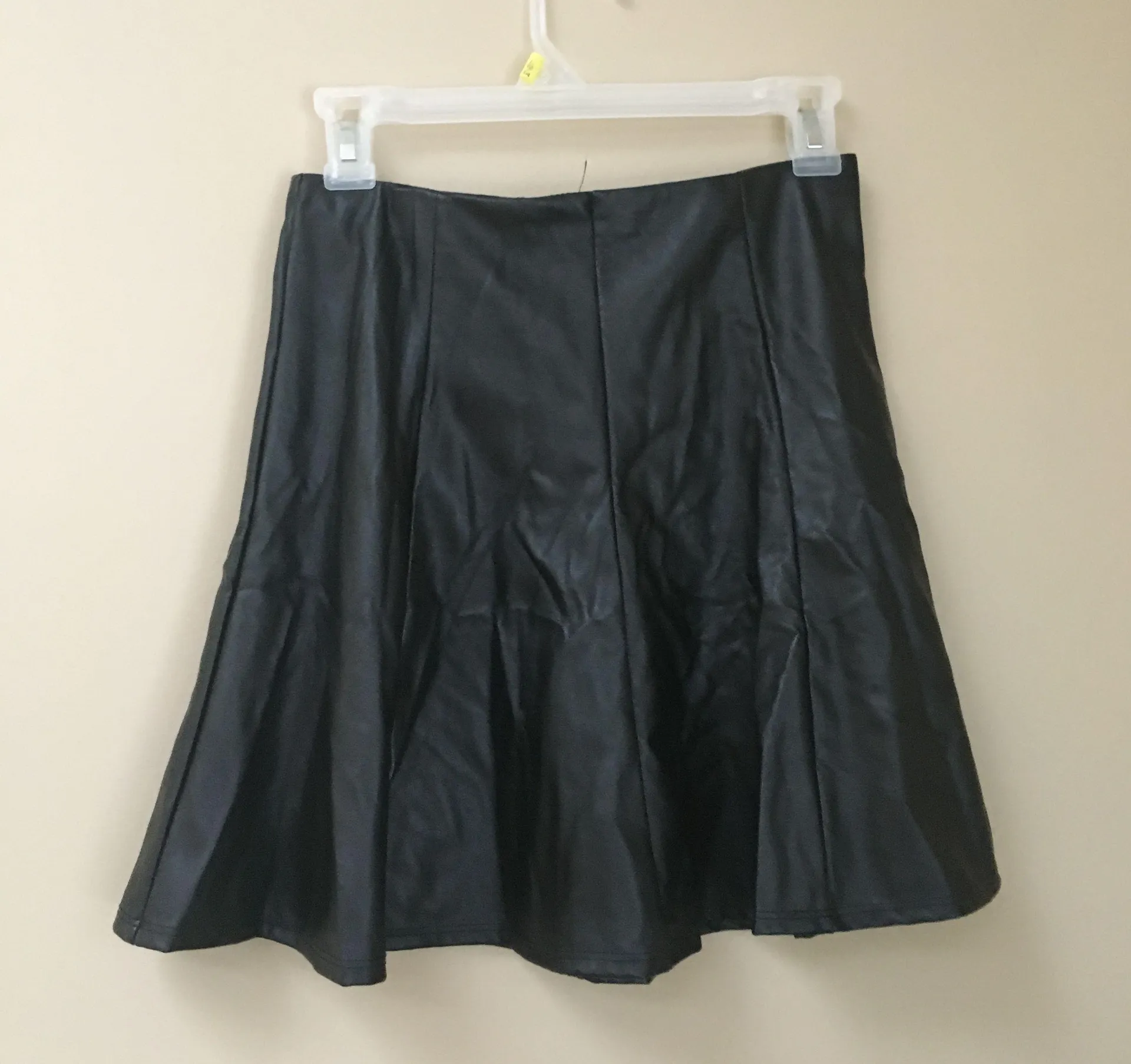 Black Faux Leather Skater Circle Skirt - Image 5