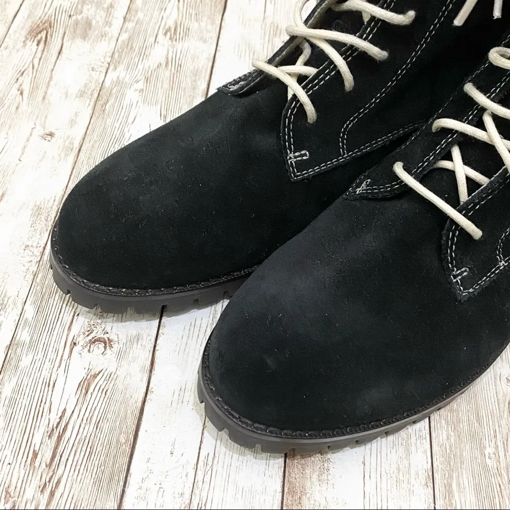 Cole Haan Nike Air Faux Fur Trim Black Waterproof Lace Up Combat Boots 8… - Image 7