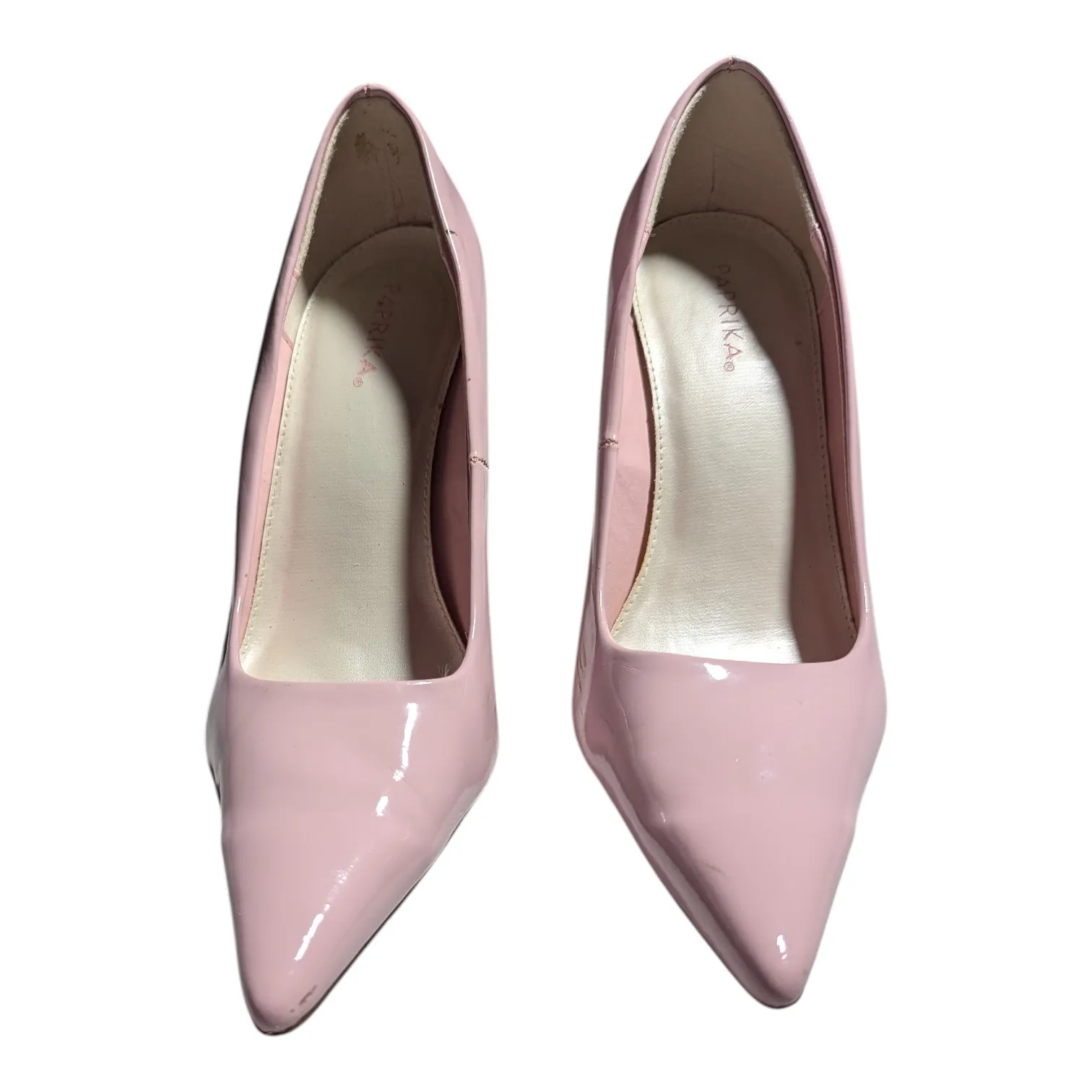 Vtg Y2K Paprika Blush Pink Pointed Toe Faux Leather Stiletto Heel Pumps Sz 8 - Image 2