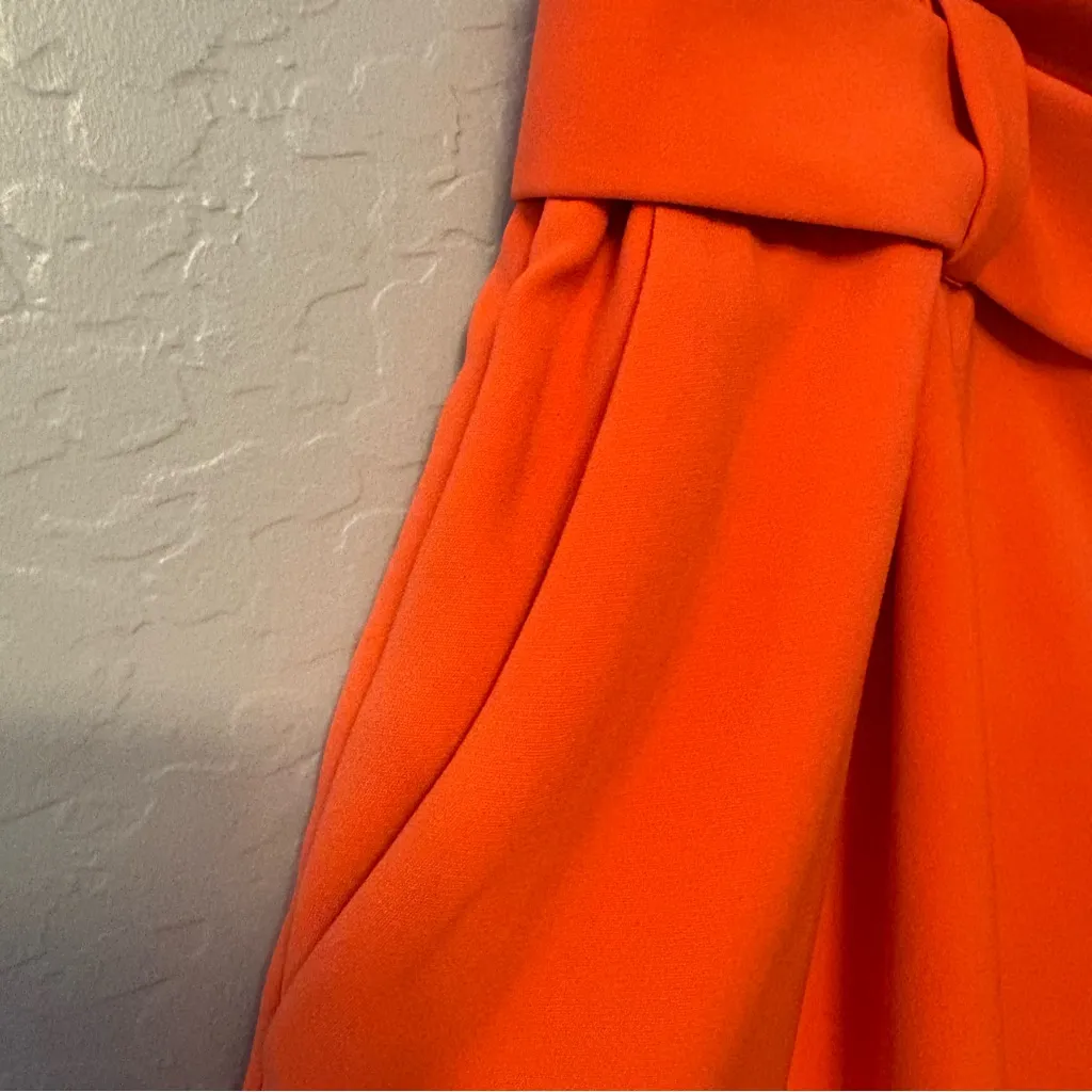 Nine West the paperbag waist belted shorts in fresh lava orange color size XL - Image 12