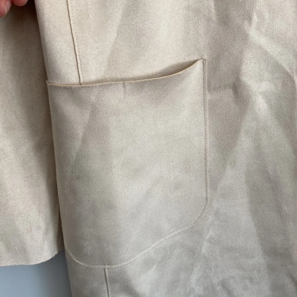 T Tahari Faux Suede Leather Lace Jacket Small - Image 3