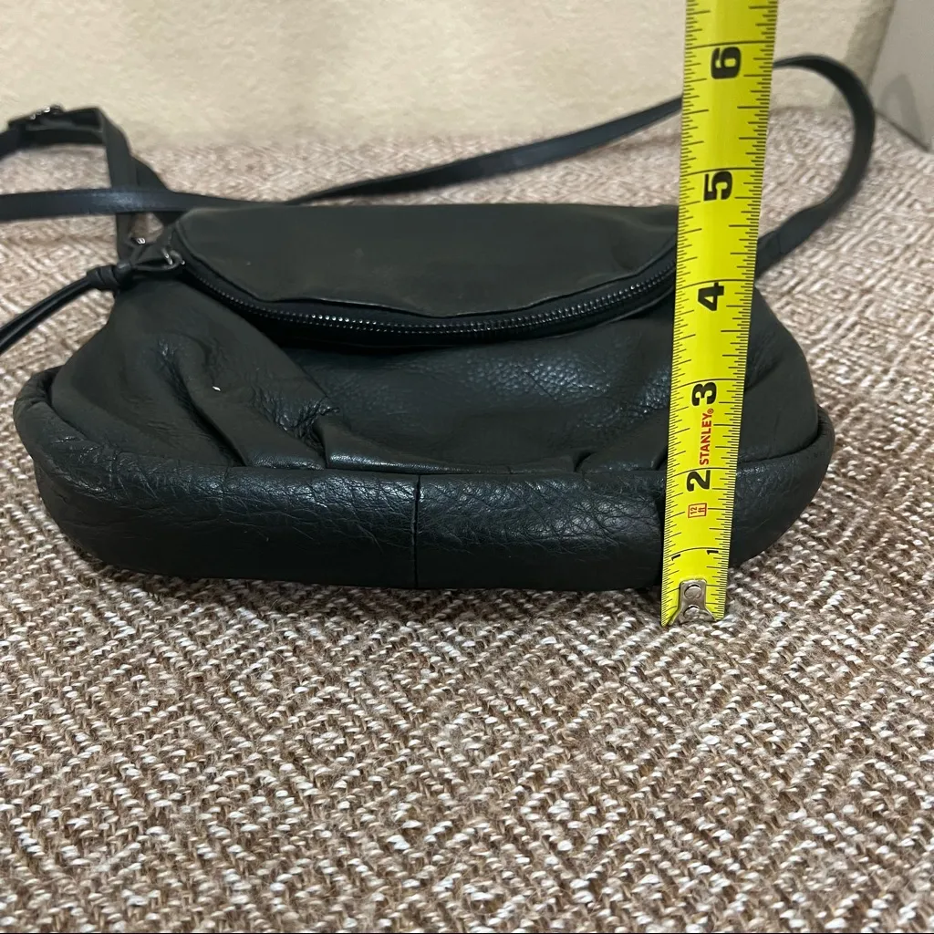 Margot Black Genuine Leather Crossbody Shoulder Bag Small Zip Closure Pockets - Image 10