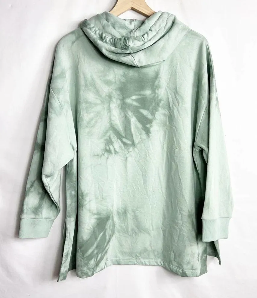 TOPSHOP Tie Dye Split Hem Hoodie in Green NWT in Medium - Image 7