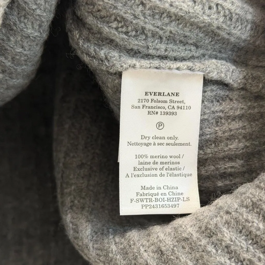 Everlane The Half-Zip Sweater in Luxe Merino Heathered Mid-Grey, Size X-Small - Image 8