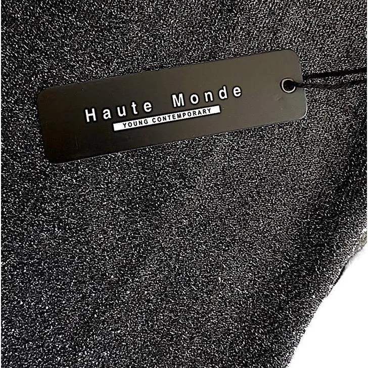 Haute Monde Women's Black Shimmer Mock Neck Keyhole Long Sleeve Top Size Small - Image 5