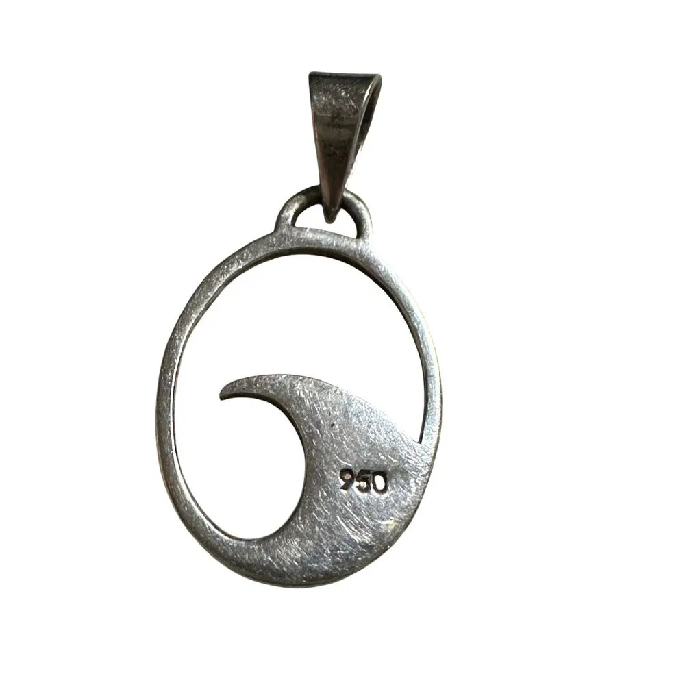 Rhode Island Wave Pendant 950 Sterling Silver Green River Silver Co - Image 2