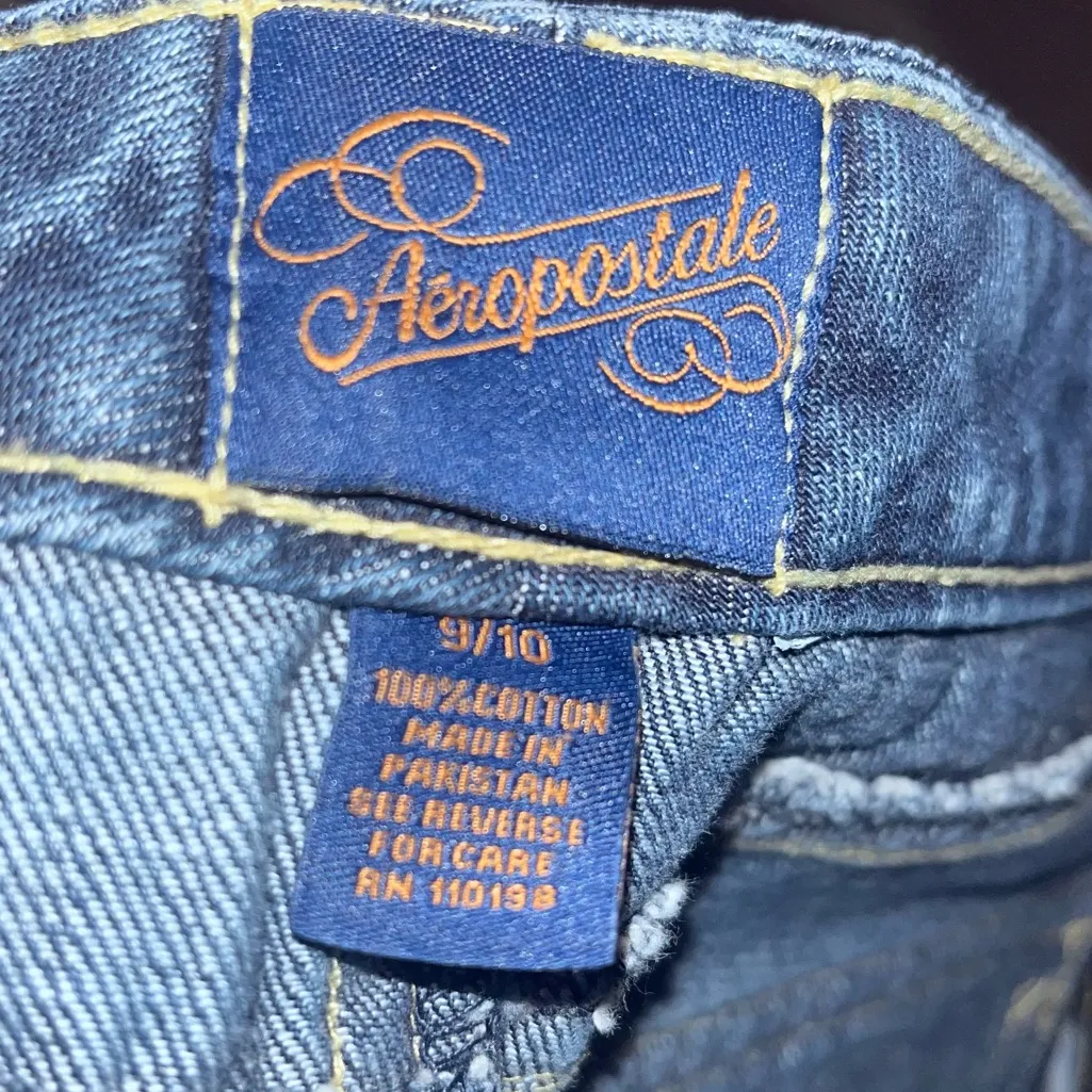 Vintage Aeropostale Y2K Distressed Denim Micro Mini Skirt - Image 3