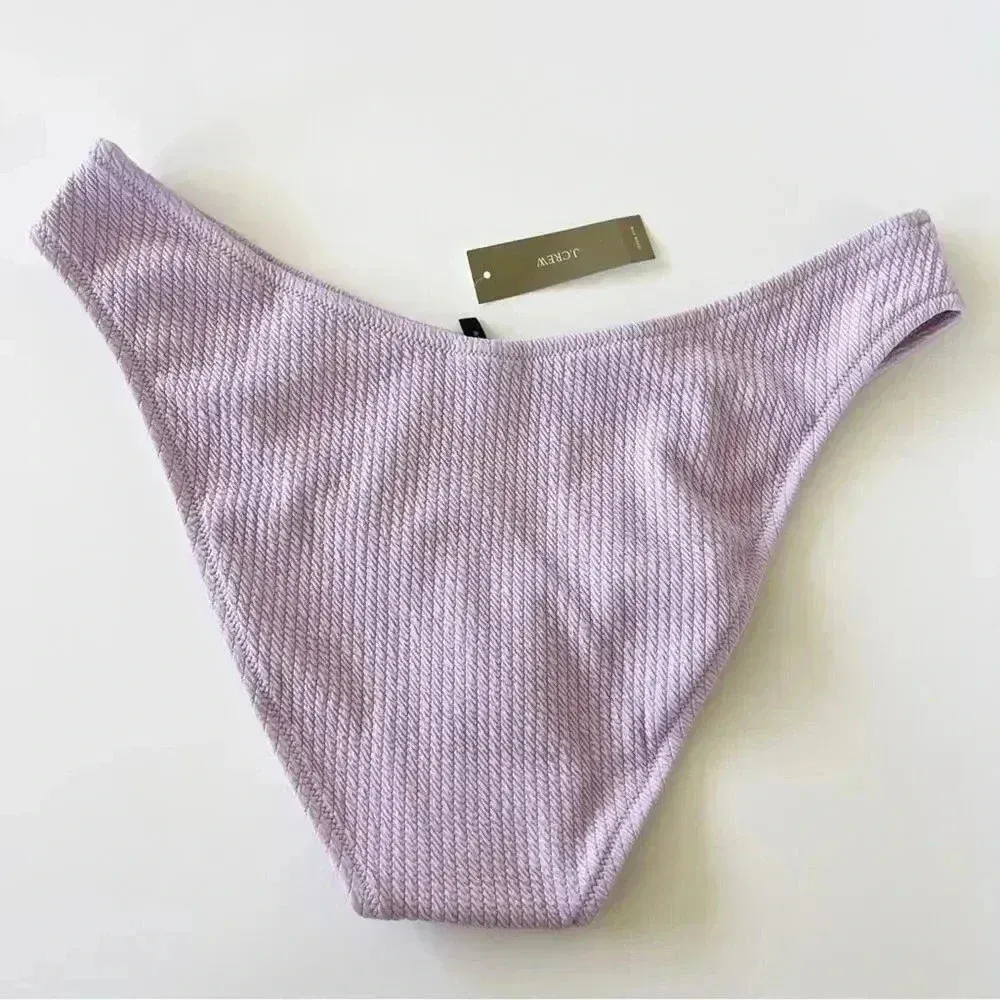 J Crew Textured curved waist High Leg Cut cheeky bikini bottom Size XL NWT - Image 6