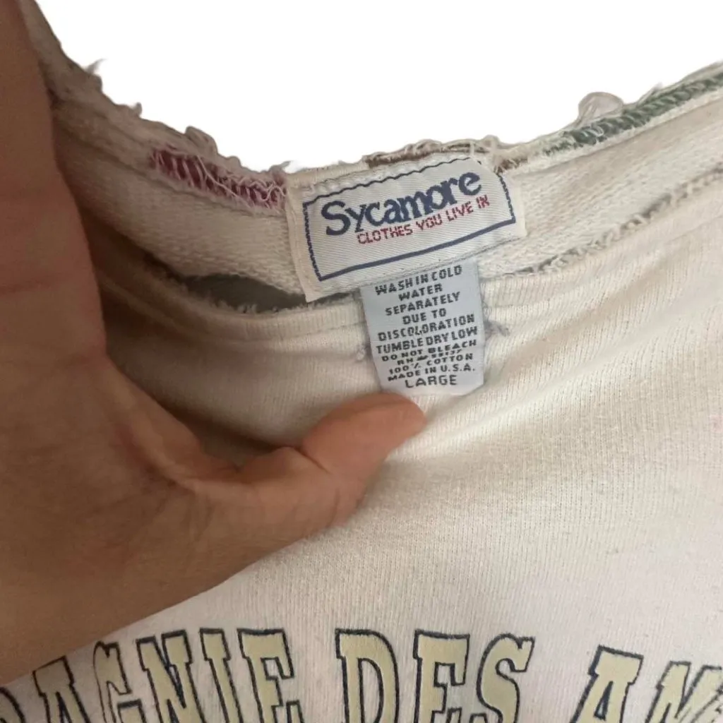 Vintage 1990s USA Made Graphic Long Sleeve Top Boxy Fit Size L Size L - Image 5