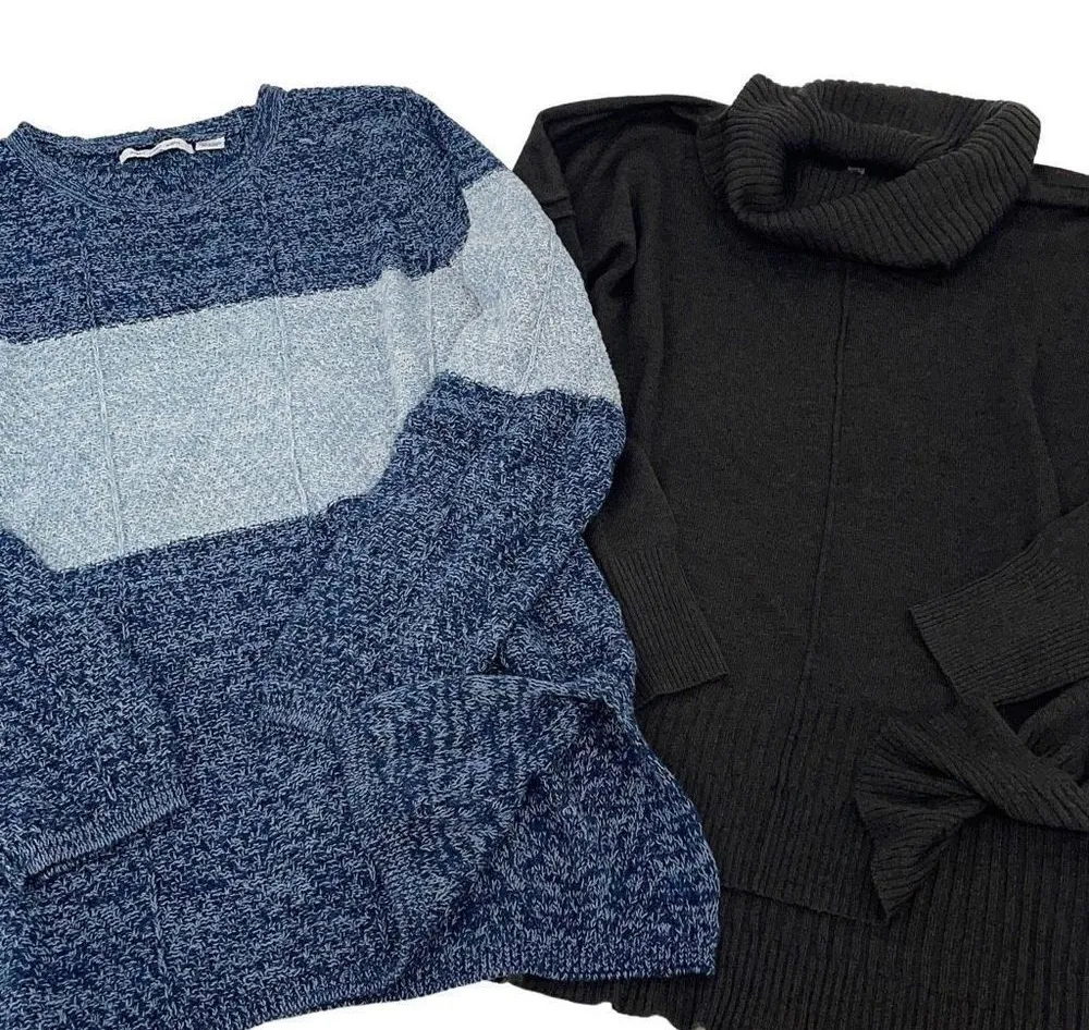 Eight Eight Eight / Cupio Womens Pullover Sweater Bundle Of 2 Charcoal Blue Size - Image 1