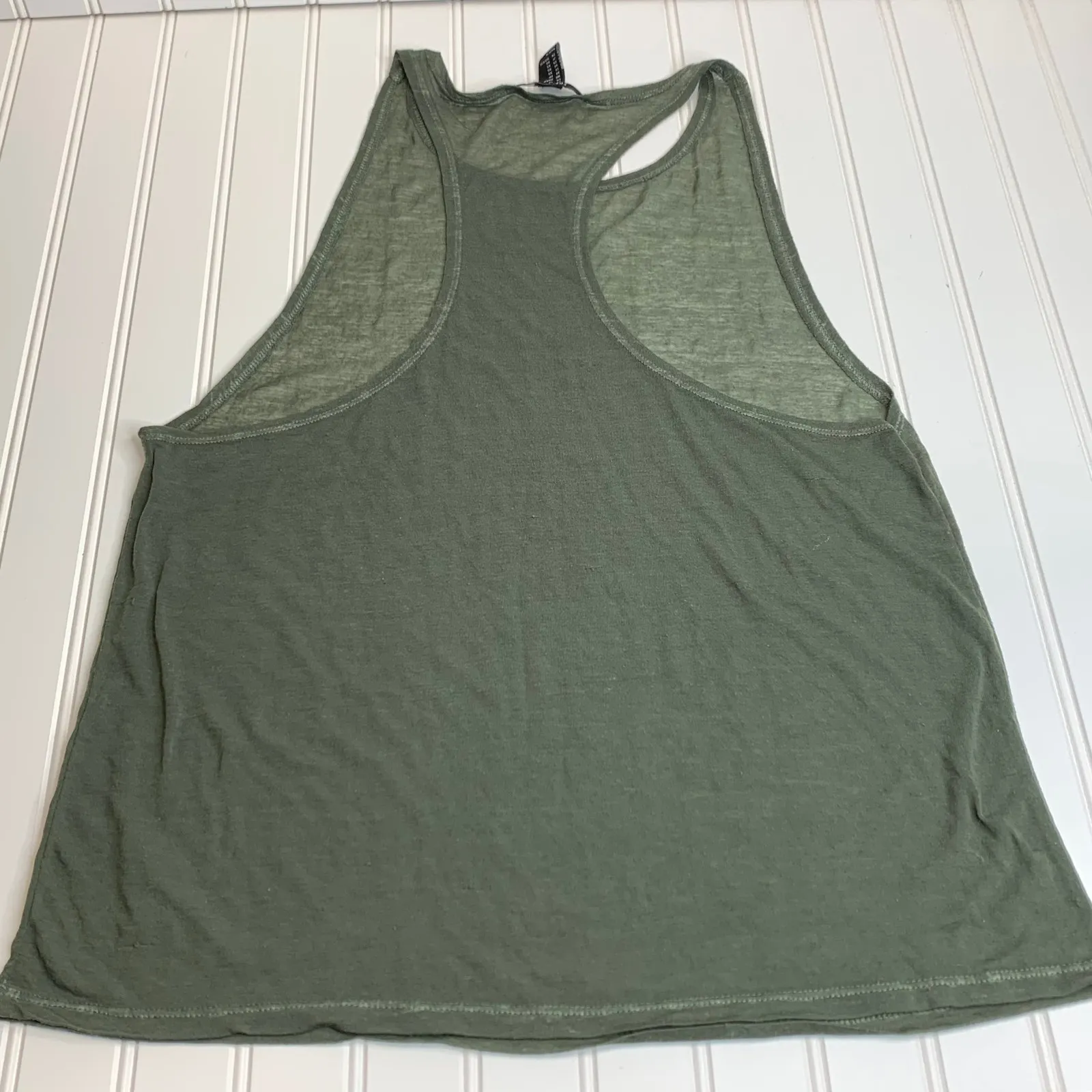 Army Green Thin Swing Tank Top Racer Back Sz XS - Image 6