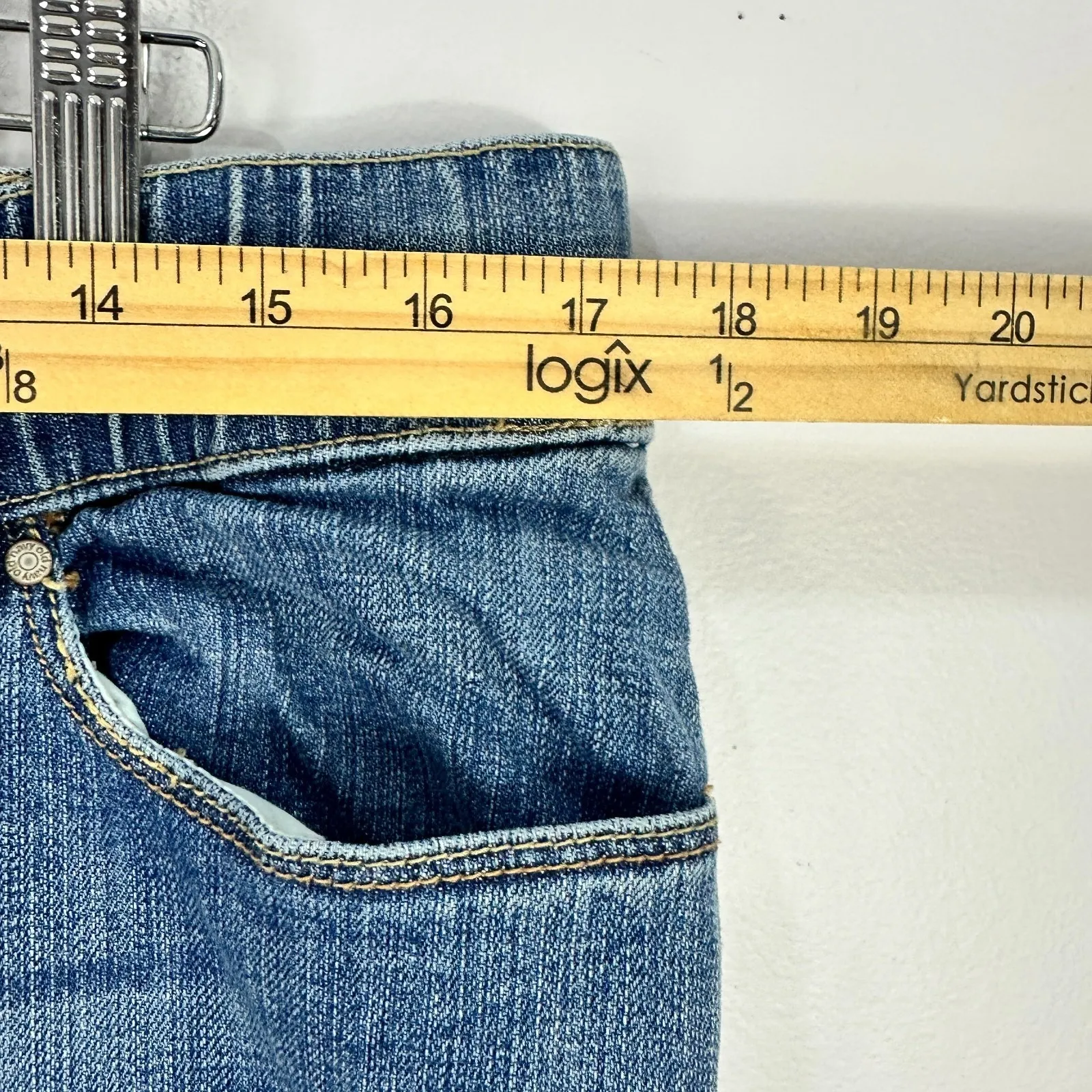 Old Navy Maternity Jeans 8R Blue Bootcut Denim Y2K Retro Stretch Pregnancy Pants - Image 5