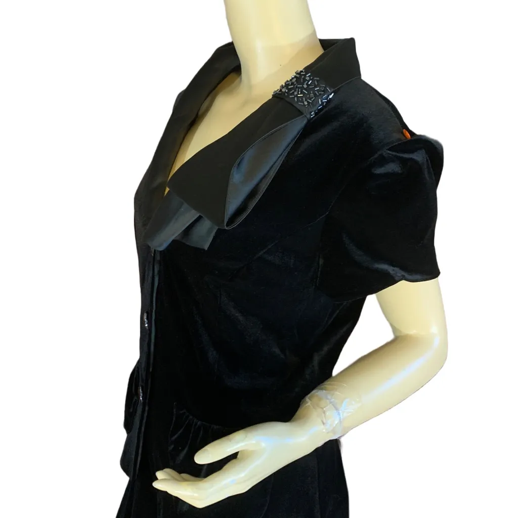 CACHET BLACK VELOUR SPECIAL OCCASION PANT SUIT SET NWT (L) Size L - Image 8