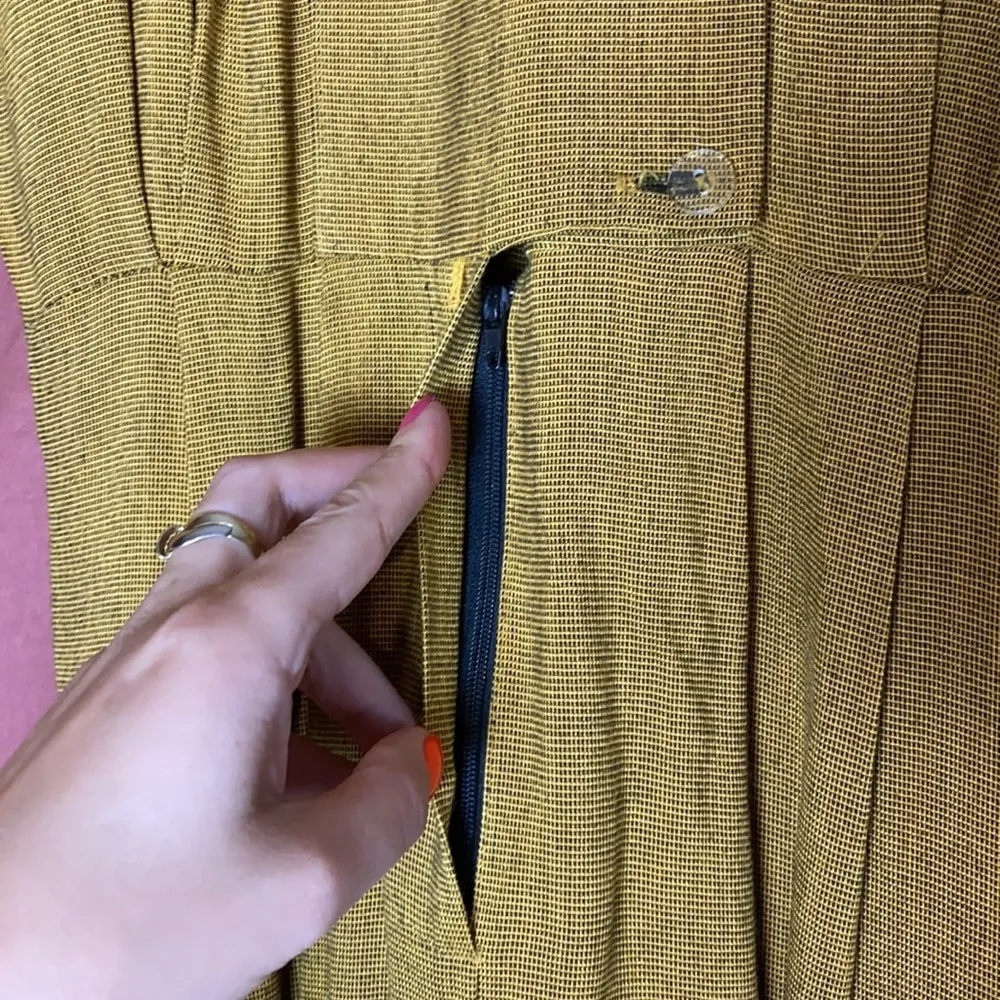 80s VINTAGE MUSTARD YELLOW JUMPSUIT ROMPER PLAYSUIT - Image 6